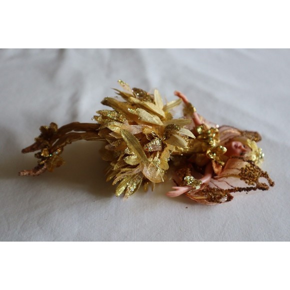 Woodland Blonde Butterfly Fairy Pixie Sprite Doll Gold Christmas Ornament 8" - Picture 9 of 11